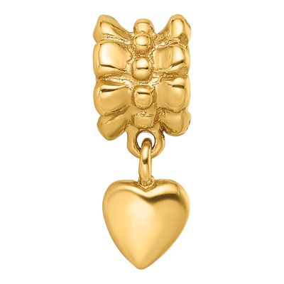 Gold-Plated Sterling Silver Heart Dangle Bead – view 6