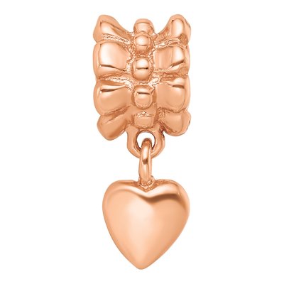 Rose Gold-Plated Sterling Silver Heart Dangle Bead – view 4