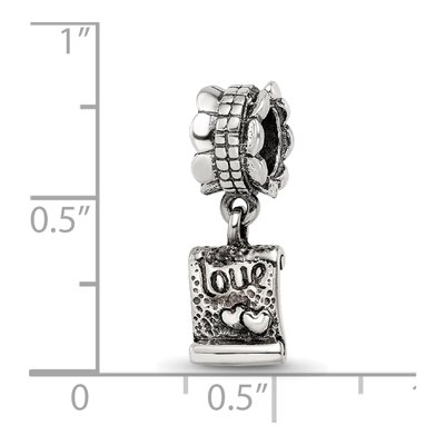 Sterling Silver Love Note Dangle Bead – view 6