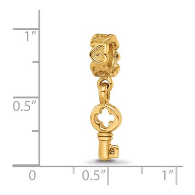 Gold-Plated Sterling Silver Key Dangle Bead – view 5