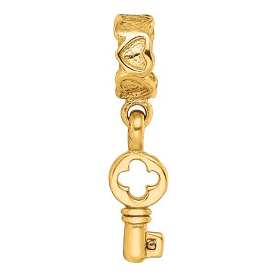 Gold-Plated Sterling Silver Key Dangle Bead – view 6