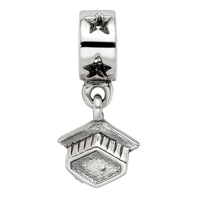 Sterling Silver Graduation Cap Dangle Bead – view 5