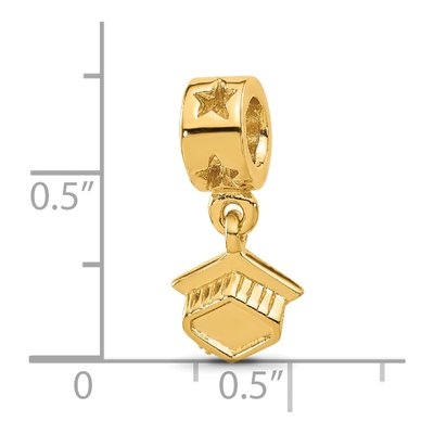 Gold-Plated Sterling Silver Graduation Cap Dangle Bead – view 7