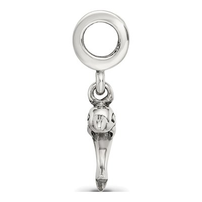 Sterling Silver Dolphin Dangle Bead – view 4
