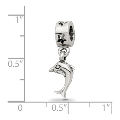 Sterling Silver Dolphin Dangle Bead – view 5