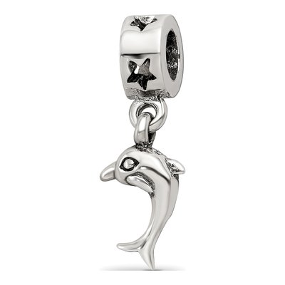 Sterling Silver Dolphin Dangle Bead