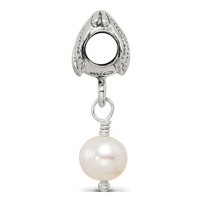 Sterling Silver Freshwater Cultured Pearl Shell Dangle Bead – view 4