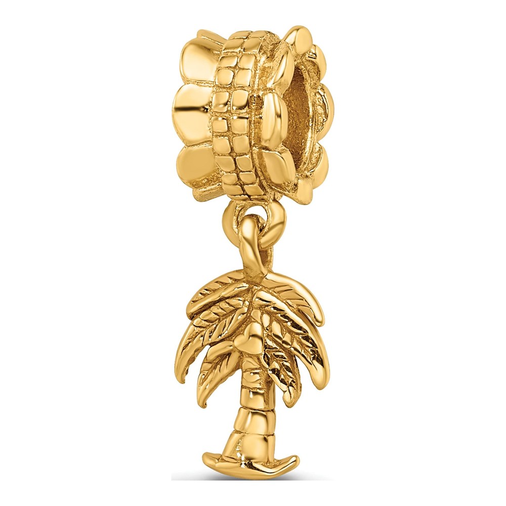 Gold-Plated Sterling Silver Palm Tree Dangle Bead