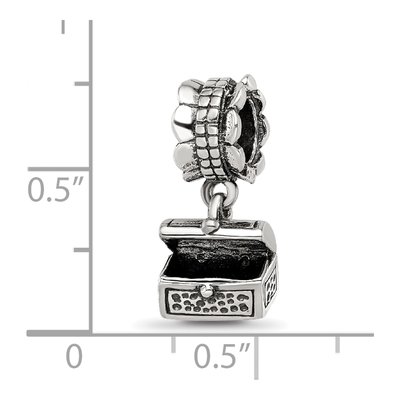 Sterling Silver Treasure Chest Dangle Bead – view 6