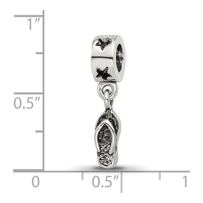 Sterling Silver Flip Flop Dangle Bead – view 5