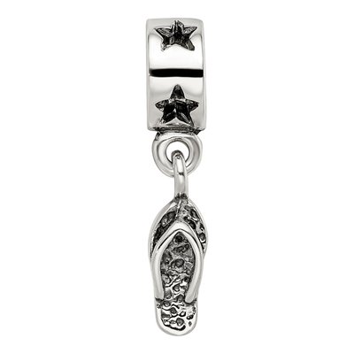 Sterling Silver Flip Flop Dangle Bead – view 6