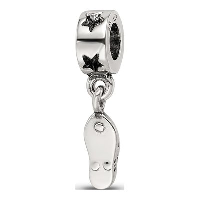 Sterling Silver Flip Flop Dangle Bead – view 7