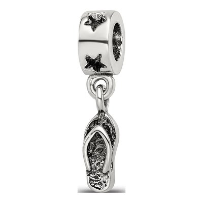 Sterling Silver Flip Flop Dangle Bead