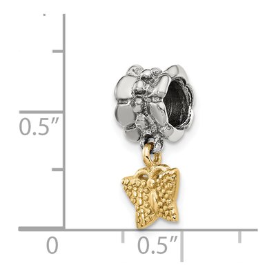 Gold-Plated Sterling Silver Butterfly Dangle Bead – view 4