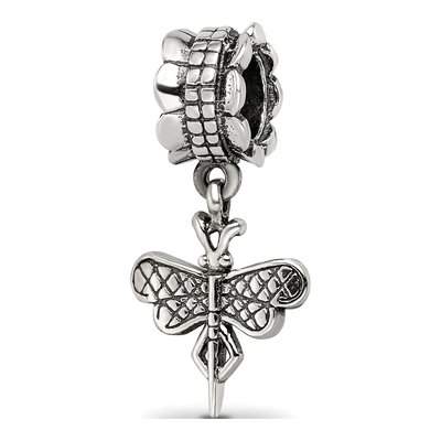 Sterling Silver Dragonfly Dangle Bead