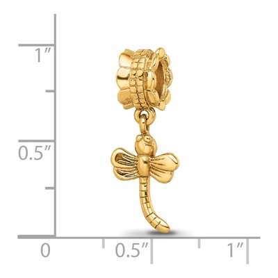 Gold-Plated Sterling Silver Dragonfly Dangle Bead – view 5