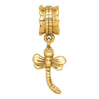 Gold-Plated Sterling Silver Dragonfly Dangle Bead – view 6