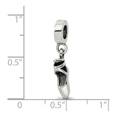 Sterling Silver Ballet Slipper Dangle Bead – view 5