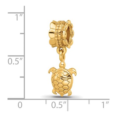 Gold-Plated Sterling Silver Turtle Dangle Bead – view 5