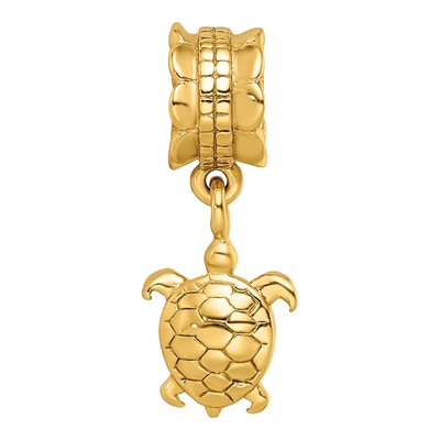 Gold-Plated Sterling Silver Turtle Dangle Bead – view 6