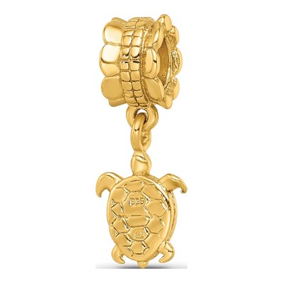 Gold-Plated Sterling Silver Turtle Dangle Bead – view 7