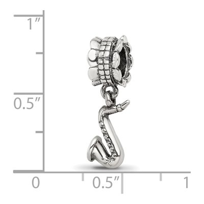 Sterling Silver Saxophone Dangle Bead – view 5