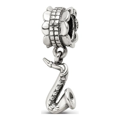 Sterling Silver Saxophone Dangle Bead – view 7