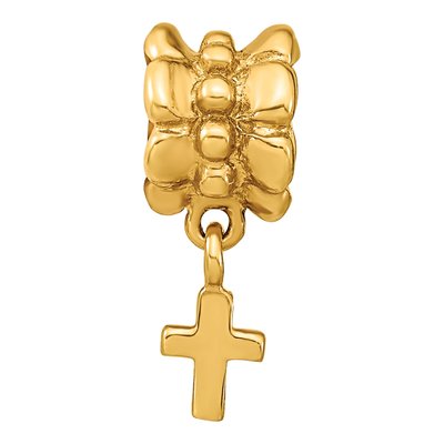 Gold-Plated Sterling Silver Cross Dangle Bead – view 5