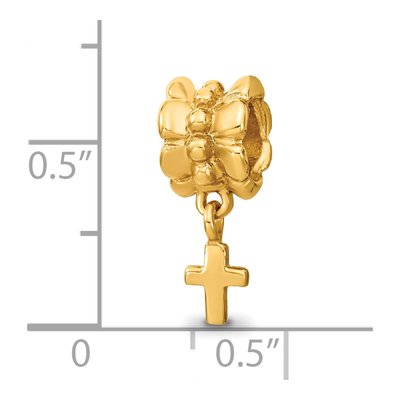 Gold-Plated Sterling Silver Cross Dangle Bead – view 6