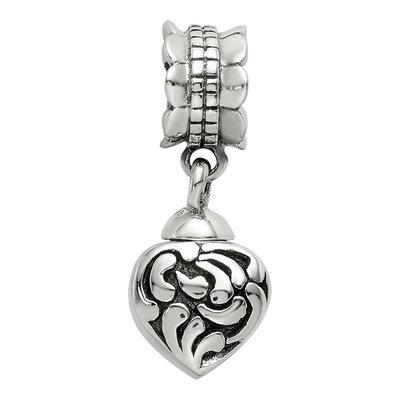 Sterling Silver Heart Ash Dangle Bead – view 5