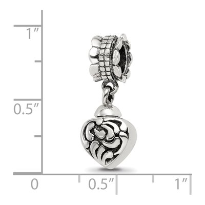 Sterling Silver Heart Ash Dangle Bead – view 6