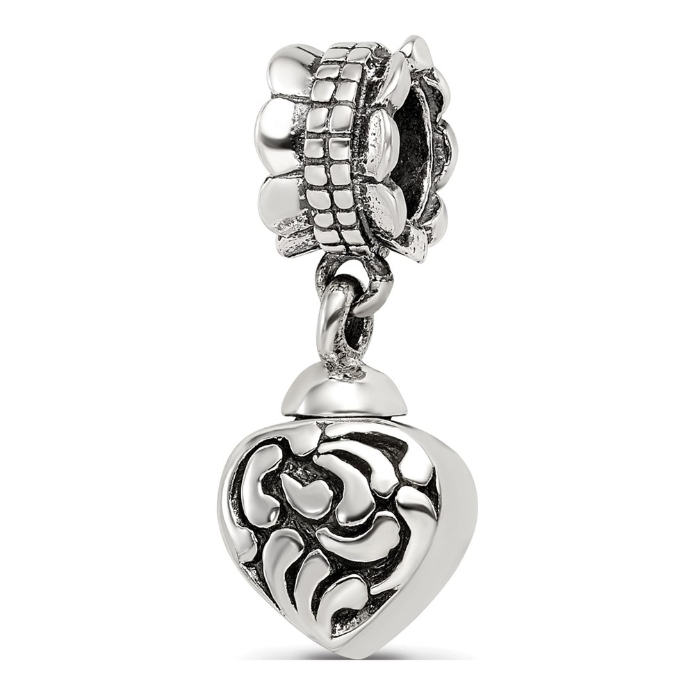 Sterling Silver Heart Ash Dangle Bead