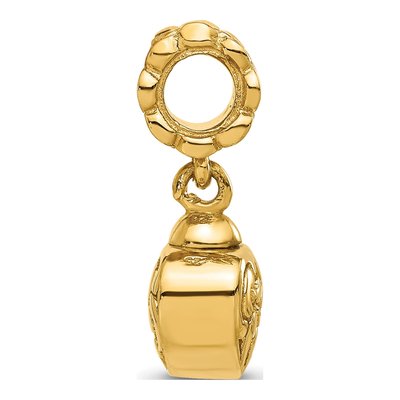 Gold-Plated Sterling Silver Heart Ash Dangle Bead – view 3
