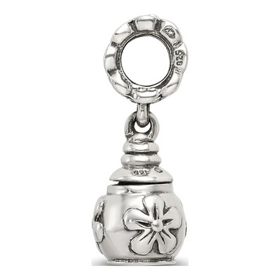Sterling Silver Floral Ash Dangle Bead – view 4