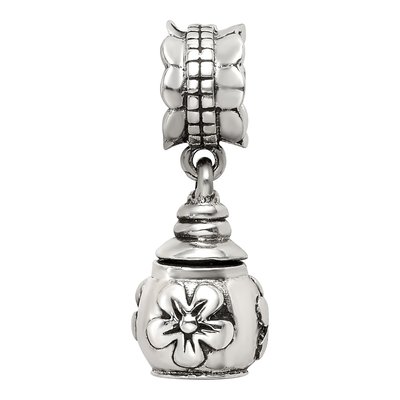 Sterling Silver Floral Ash Dangle Bead – view 5
