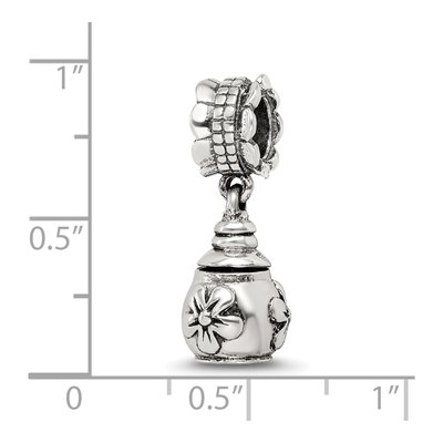 Sterling Silver Floral Ash Dangle Bead – view 6