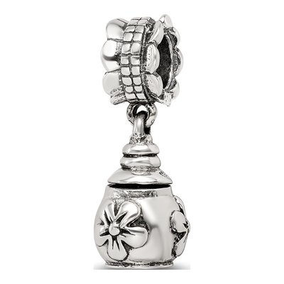 Sterling Silver Floral Ash Dangle Bead