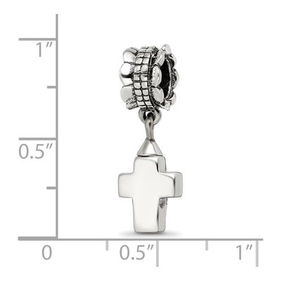 Sterling Silver Cross Ash Dangle Bead – view 5
