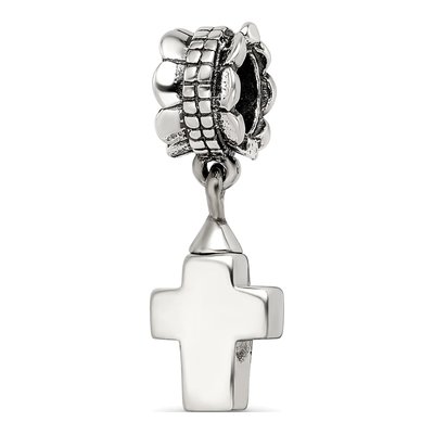 Sterling Silver Cross Ash Dangle Bead