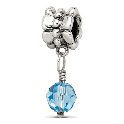 Sterling Silver Crystal Dangle Bead