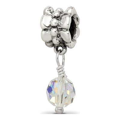 Sterling Silver Crystal Dangle Bead