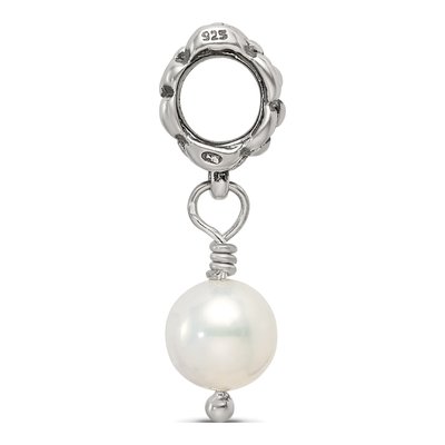 Sterling Silver Freshwater Cultured Pearl Dangle Bead – view 4