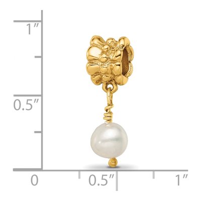 Gold-Plated Sterling Silver Freshwater Cultured Pearl Dangle Bead – view 7