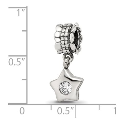 Sterling Silver CZ Star Dangle Bead – view 5