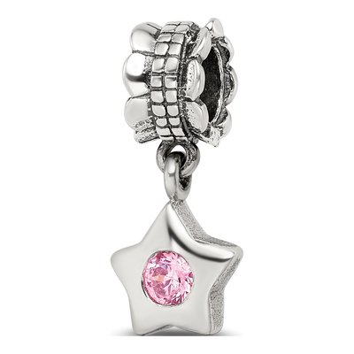 Sterling Silver CZ Star Dangle Bead