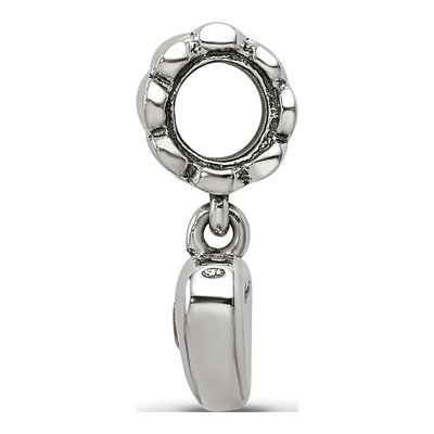 Sterling Silver CZ Heart Dangle Bead – view 4