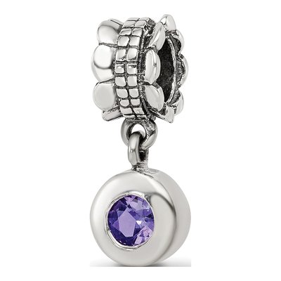 Sterling Silver CZ Dangle Bead