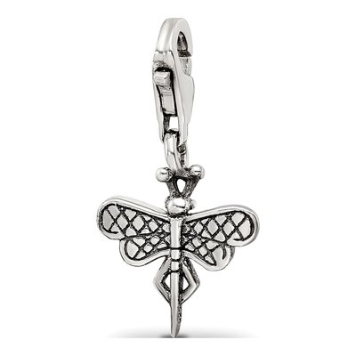 Sterling Silver Dragonfly Click-On Bead