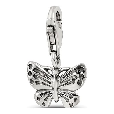 Sterling Silver Butterfly Click-On Bead