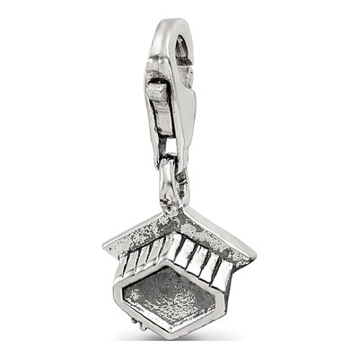 Sterling Silver Graduation Cap Click-On Bead